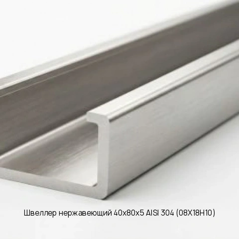Швеллер нержавеющий 40х80х5 AISI 304 (08Х18Н10)
