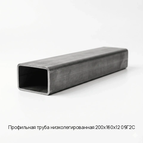 Профильная труба низколегированная 200х160х12 09Г2С длина 12 м ГОСТ 8639-82