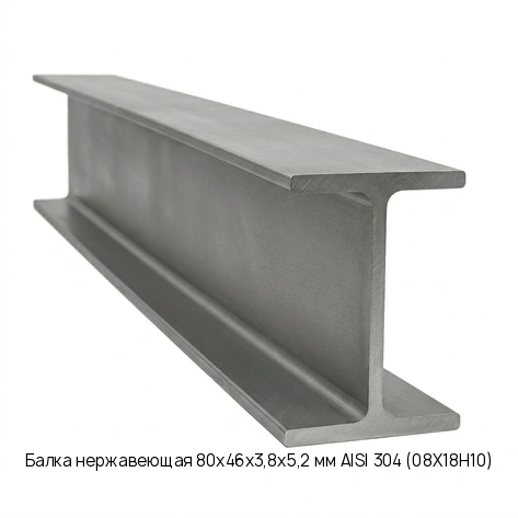 Балка нержавеющая 80х46х3,8х5,2 мм AISI 304 (08Х18Н10)