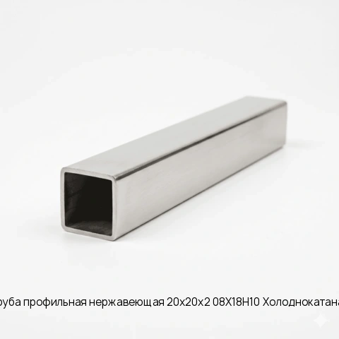 Труба профильная нержавеющая 20х20х2 08Х18Н10 Холоднокатаная длина 6 м ГОСТ 30245-2003