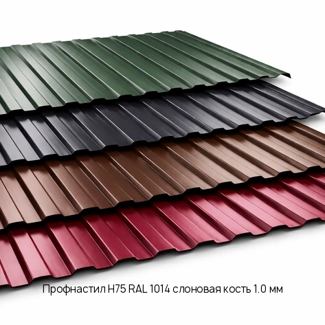 Профнастил Н75 RAL 1014 слоновая кость 1.0 мм