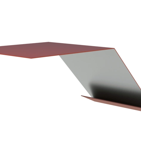 Планка карнизная 75х70х2000 RAL 3009 красная окись, полимерное покрытие